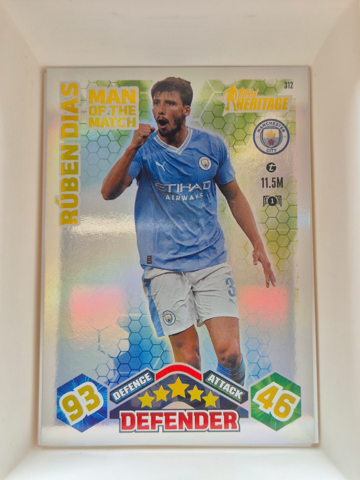 Rúben Dias – Manchester City – Topps Heritage #312 Holo