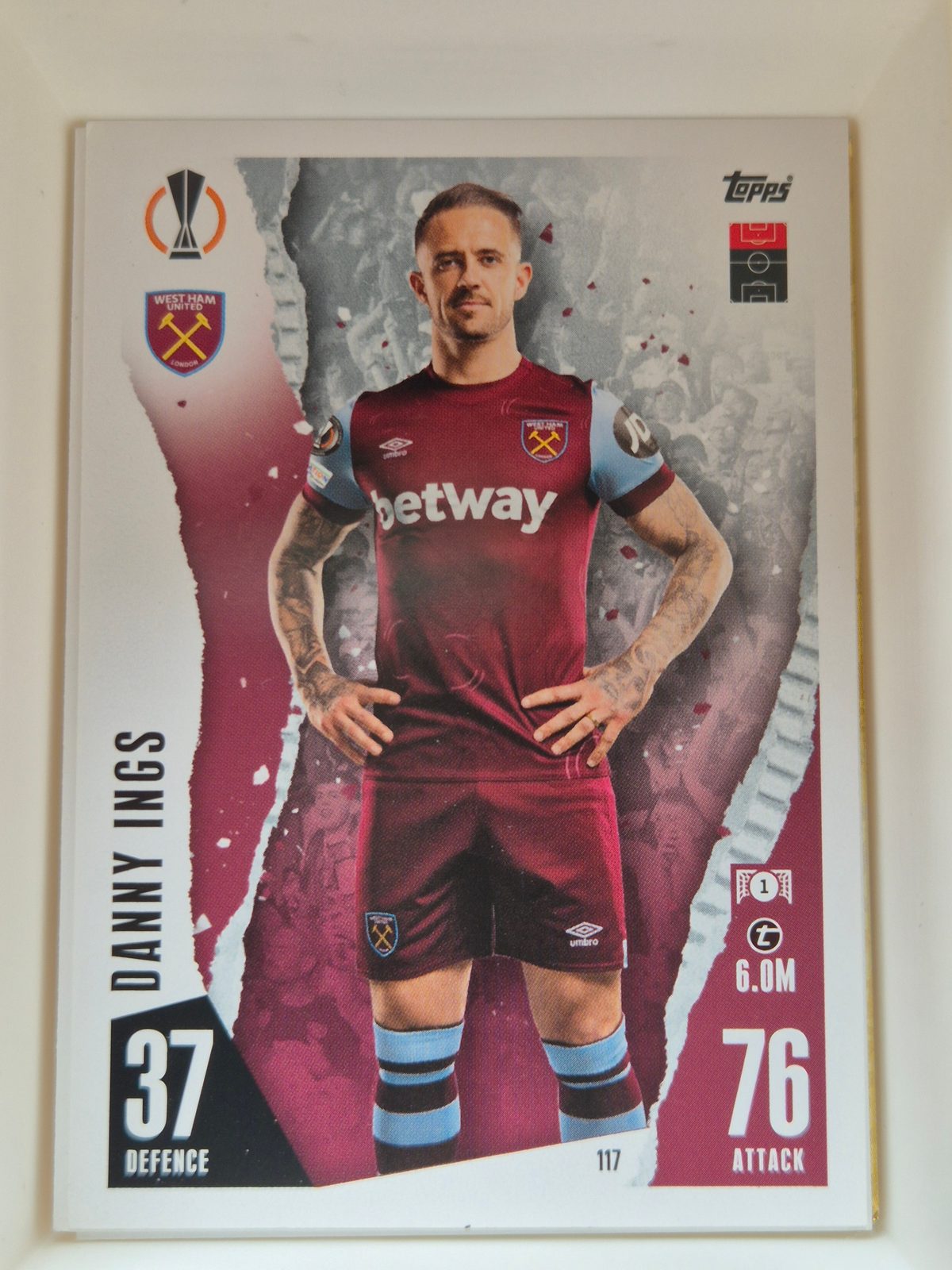 Danny Ings – West Ham United – Topps UEFA Europa League Adrenalyn XL 2022/23 #117
