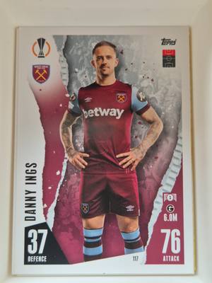 Danny Ings – West Ham United – Topps UEFA Europa League Adrenalyn XL 2022/23 #117 – West Ham United – Adrenalyn XL – 2022/23 gyűjtői kártya