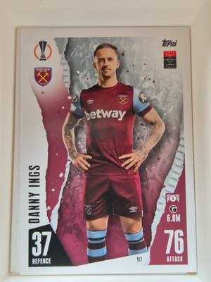 Danny Ings – West Ham United – Topps Match Attax UEFA Europa League 2023/24 #117 Base – West Ham United – Match Attax – 2023/24 gyűjtői kártya