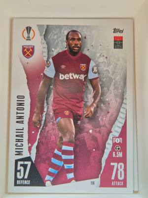 Michail Antonio – West Ham United – Topps Match Attax UEFA Europa League 2023/24 #116 – West Ham United – Match Attax gyűjtői kártya