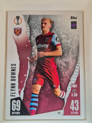 Flynn Downes – West Ham United – Topps Match Attax UEL 2023/24 #109 Base – West Ham United – Match Attax – 2023/24 gyűjtői kártya