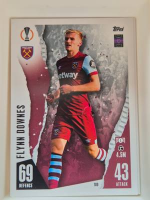 Flynn Downes – West Ham United – Topps Match Attax UEFA Europa League 2022/23 #109 – West Ham United – Match Attax – 2022/23 gyűjtői kártya