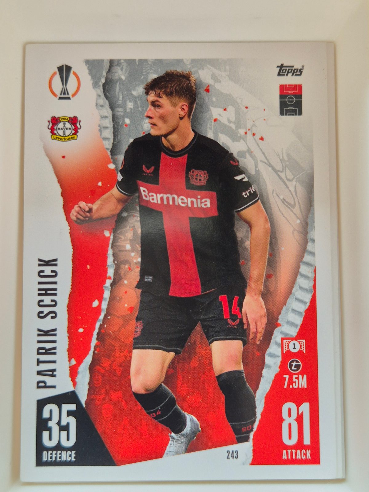 Patrik Schick – Bayer Leverkusen – Topps Match Attax UEFA Europa League 2022/23 #243 Base