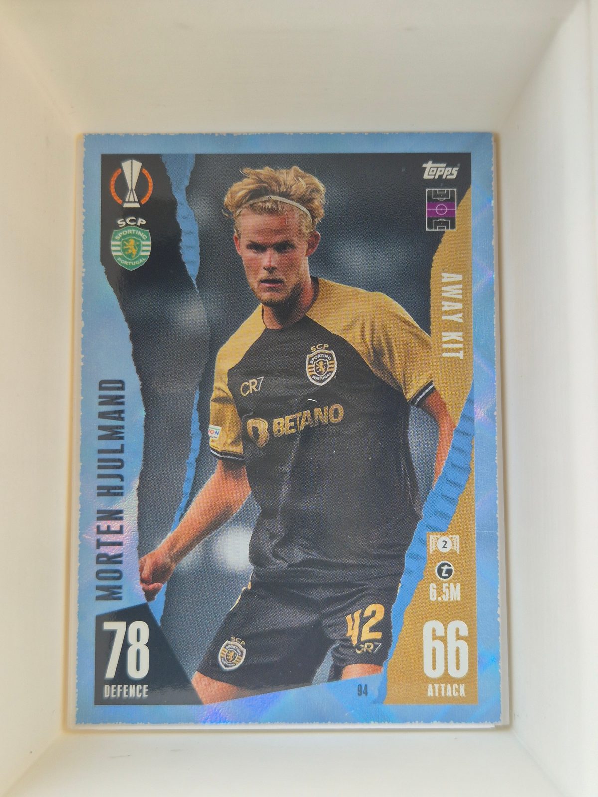 Morten Hjulmand – Sporting CP – Topps Match Attax 2023/24 UEFA Europa League Away Kit