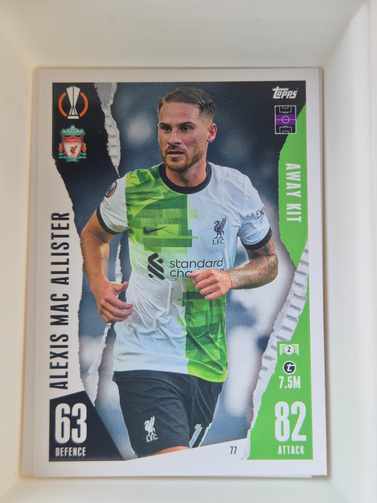 Alexis Mac Allister – Liverpool – Topps Match Attax UEFA Europa League #77 Away Kit