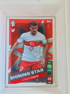 Cengiz Ünder – Törökország – Topps UEFA Euro 2024 Match Attax #28 Shining Star Foil – Török válogatott – Match Attax – 2024 gyűjtői kártya