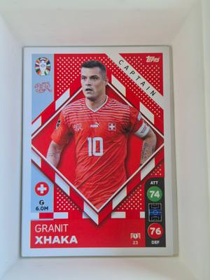 Granit Xhaka – Svájc – Topps UEFA EURO 2024 Sticker Collection #1 – Svájci válogatott – UEFA EURO – 2024 gyűjtői kártya