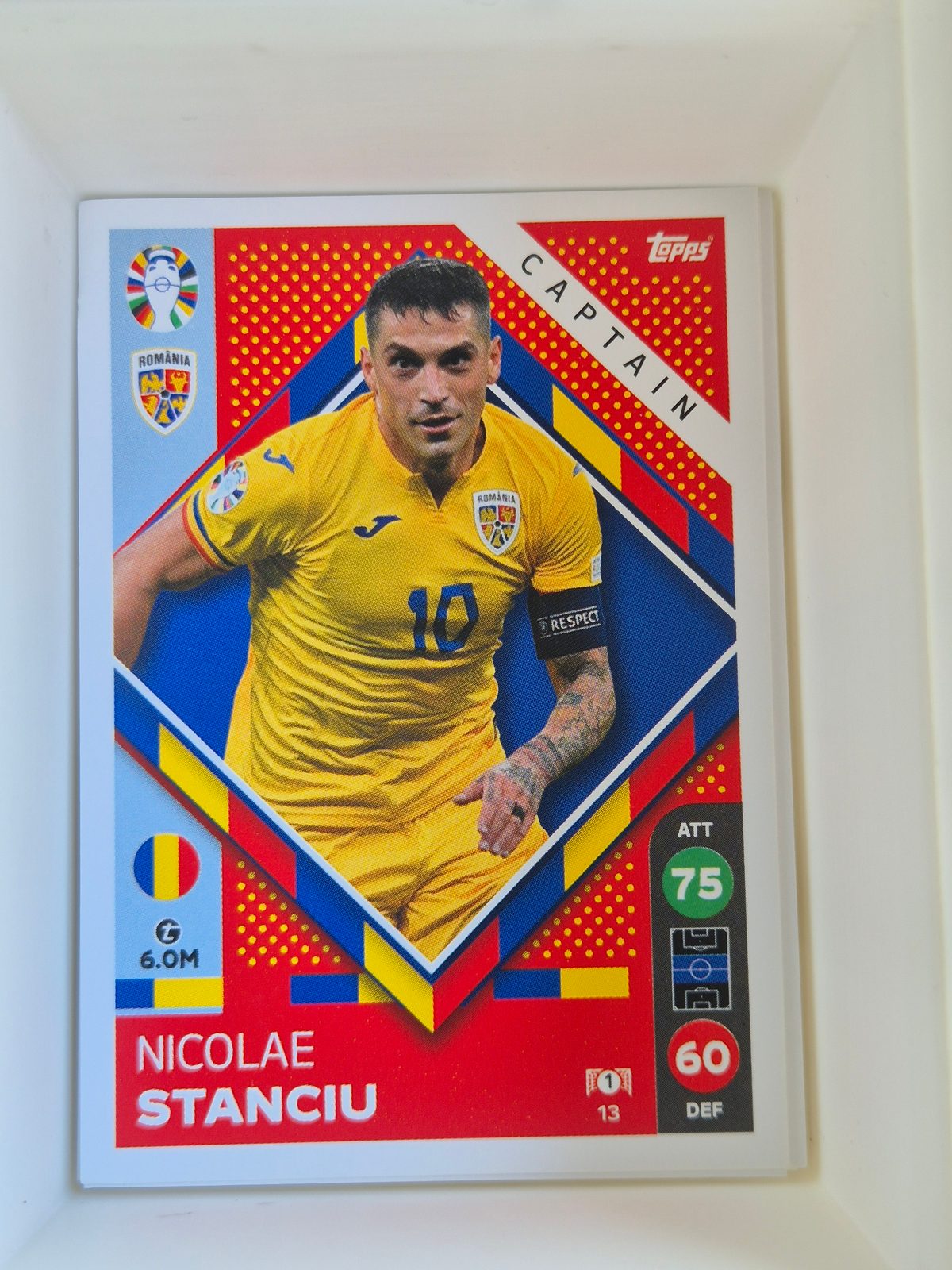 Nicolae Stanciu – Romania – Topps UEFA Euro 2024 Match Attax #13 Base Captain