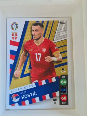 Filip Kostić – Szerbia – Topps UEFA EURO 2024 Sticker Collection #87 – Szerb válogatott – Sticker Collection – 2024 gyűjtői kártya