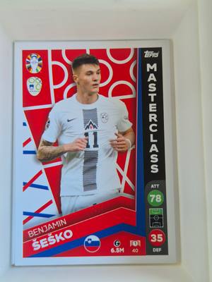 Benjamin Šeško – Slovenia – Topps Match Attax UEFA Euro 2024 Masterclass Base – Szlovén válogatott – Masterclass – 2024 gyűjtői kártya