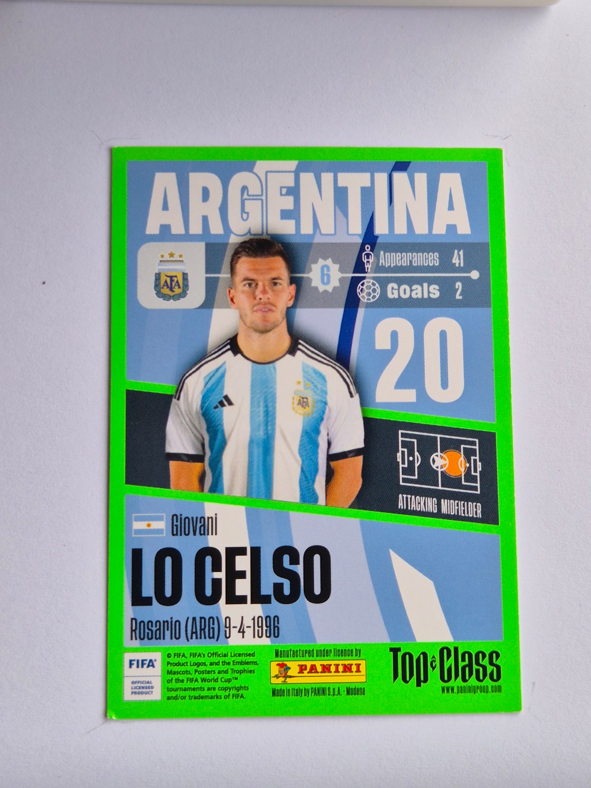 Giovanni Lo Celso – Argentina – Panini Top Class #65