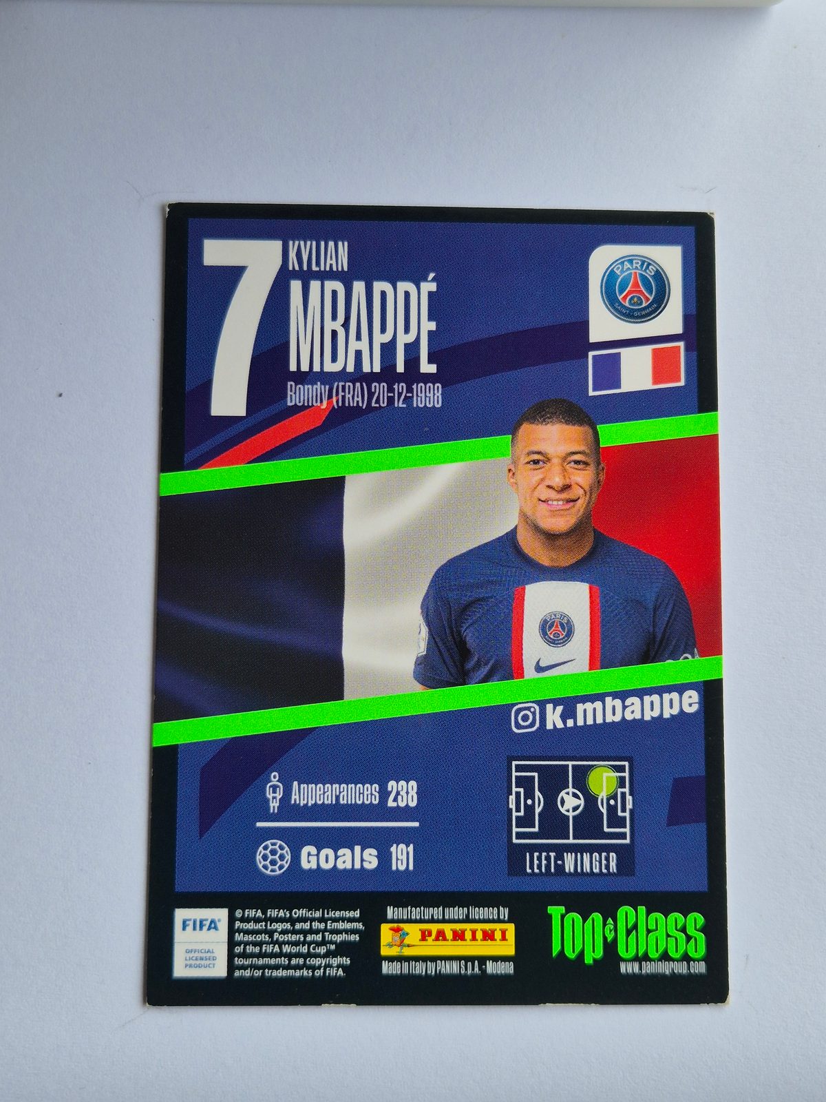 Kylian Mbappé – Paris Saint-Germain – Panini Top Class Rainbow Master #214