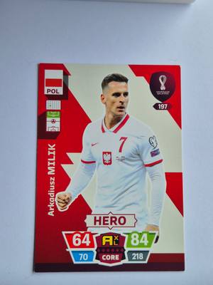 Arkadiusz Milik – Poland National Team – Panini Adrenalyn XL FIFA World Cup Qatar 2022 #197 Hero – Lengyel válogatott – Adrenalyn XL – 2022 gyűjtői kártya