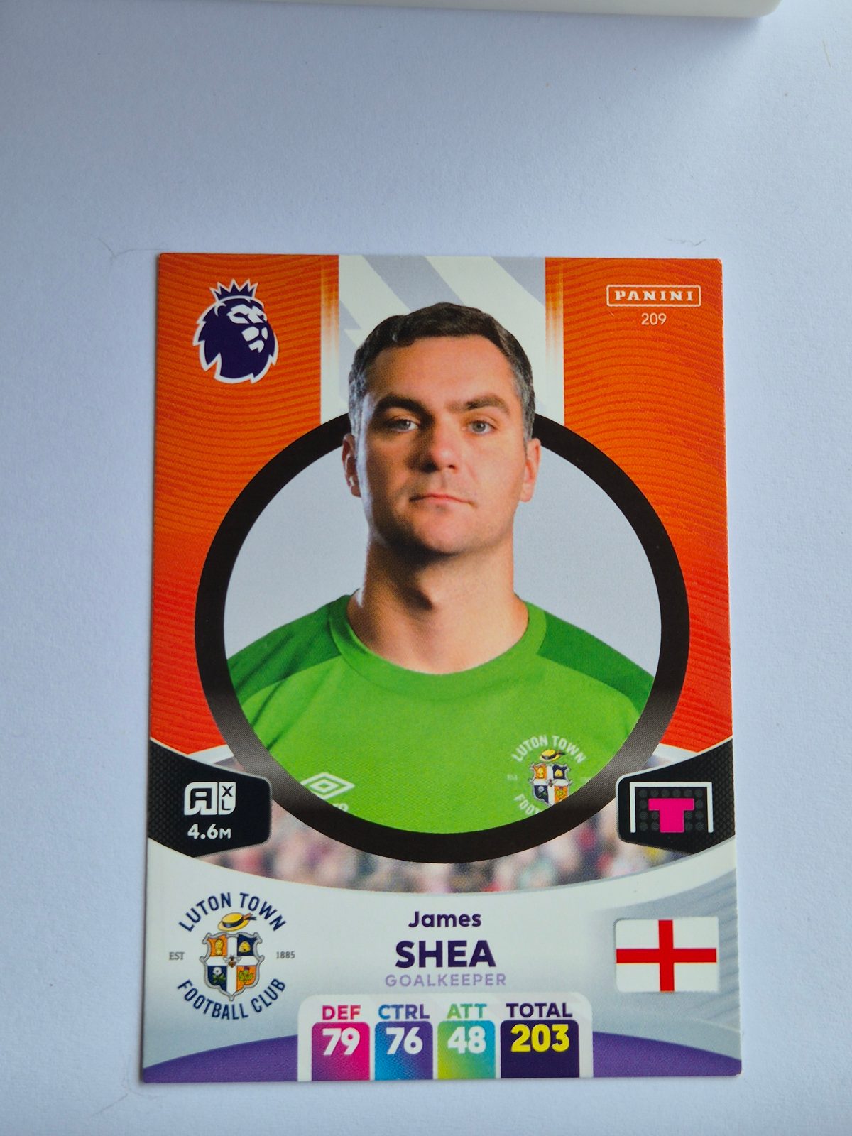 James Shea – Luton Town – Panini Premier League #209 Base