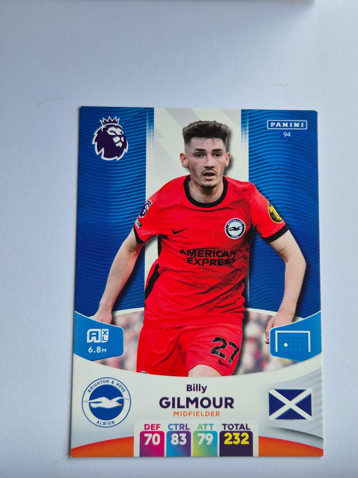 Billy Gilmour – Brighton & Hove Albion – Panini Premier League #94 Base