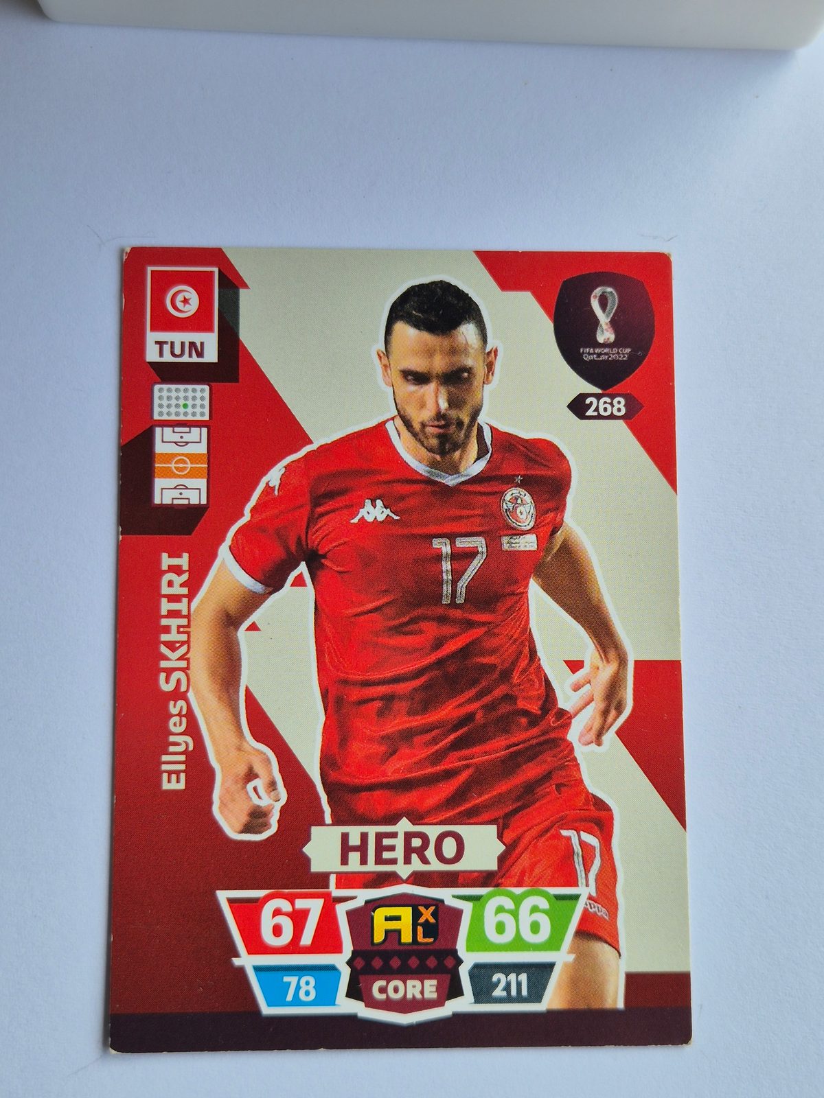 Ellyes Skhiri – Tunisia – Panini Adrenalyn XL FIFA World Cup Qatar 2022 Hero #268