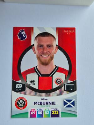 Oliver McBurnie – Sheffield United – Panini Premier League #312 – Sheffield United FC gyűjtői kártya