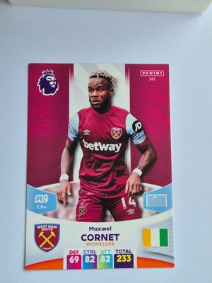 Maxwel Cornet – West Ham United – Panini Premier League Adrenalyn XL 2022/23 #343 Base – West Ham United – Adrenalyn XL – 2022/23 gyűjtői kártya