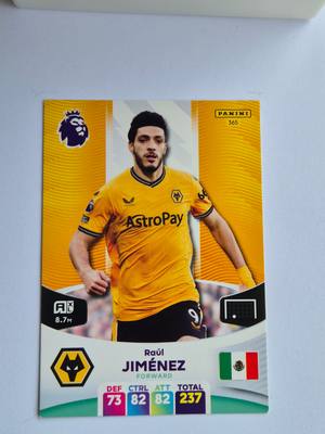 Raúl Jiménez – Wolverhampton Wanderers – Panini 365 Premier League – Wolverhampton Wanderers gyűjtői kártya