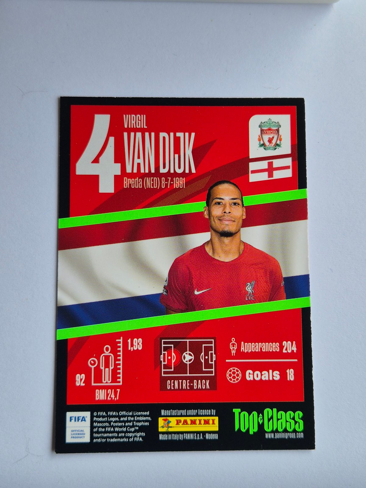 Virgil van Dijk – Liverpool – Panini Top Class 2023/24 #174 Max Power