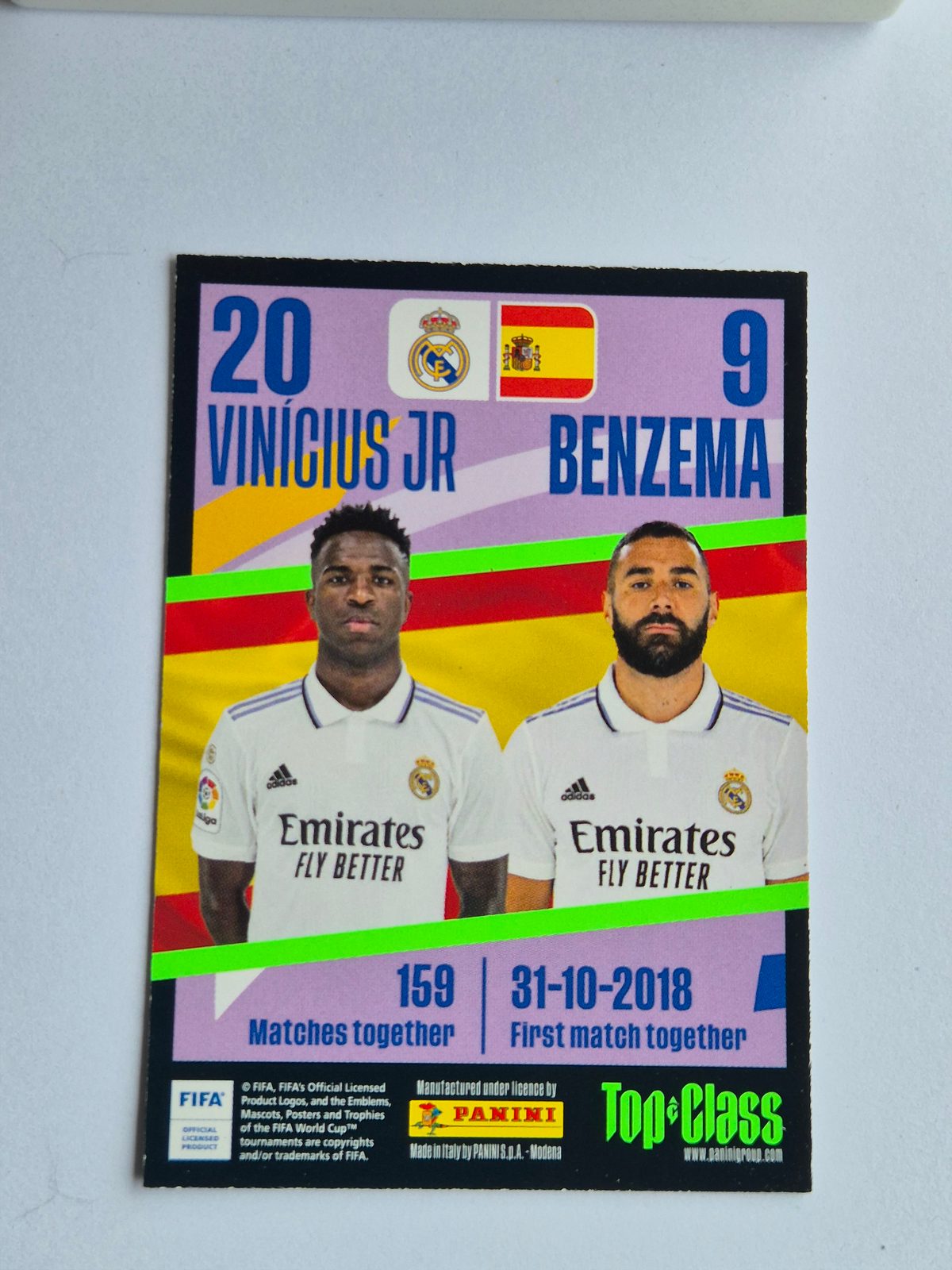 Vinícius Júnior & Karim Benzema - Real Madrid - Panini Top Class 2023/24 Synergy #223
