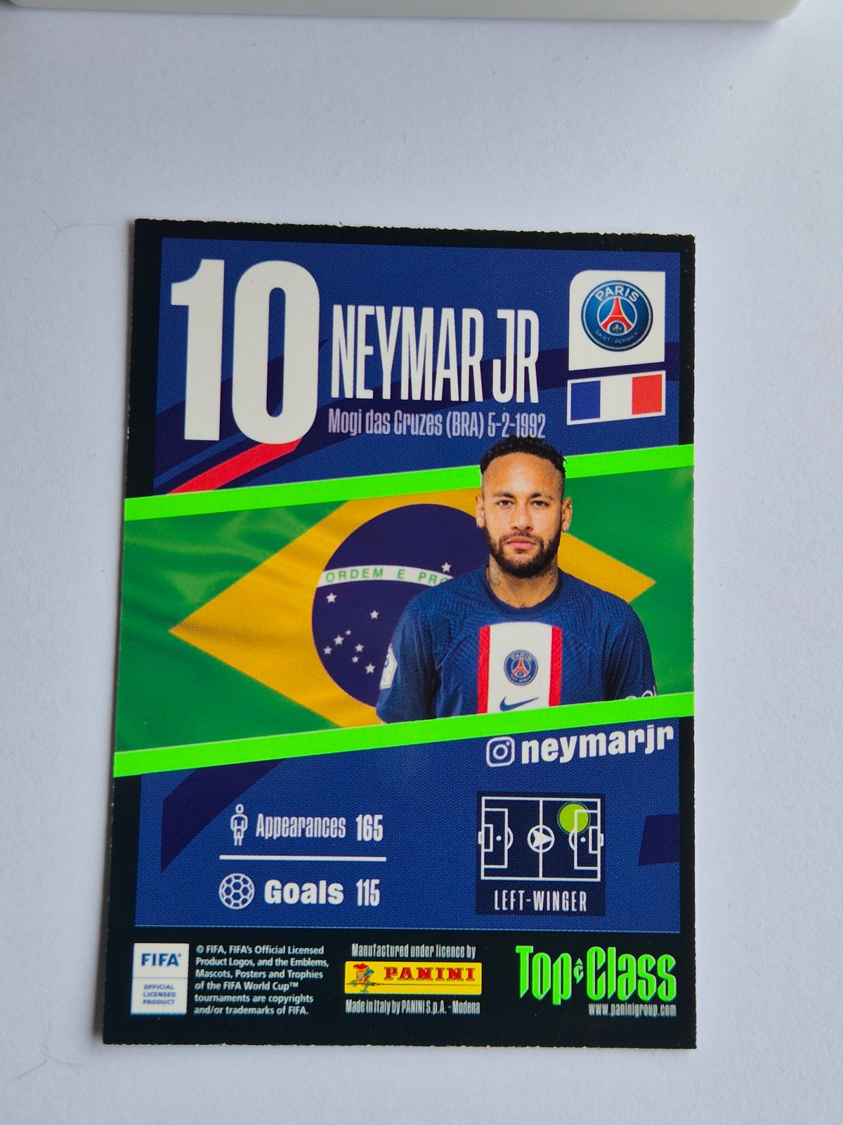 Neymar Jr - Paris Saint-Germain - Panini Top-Class Rainbow Master #216