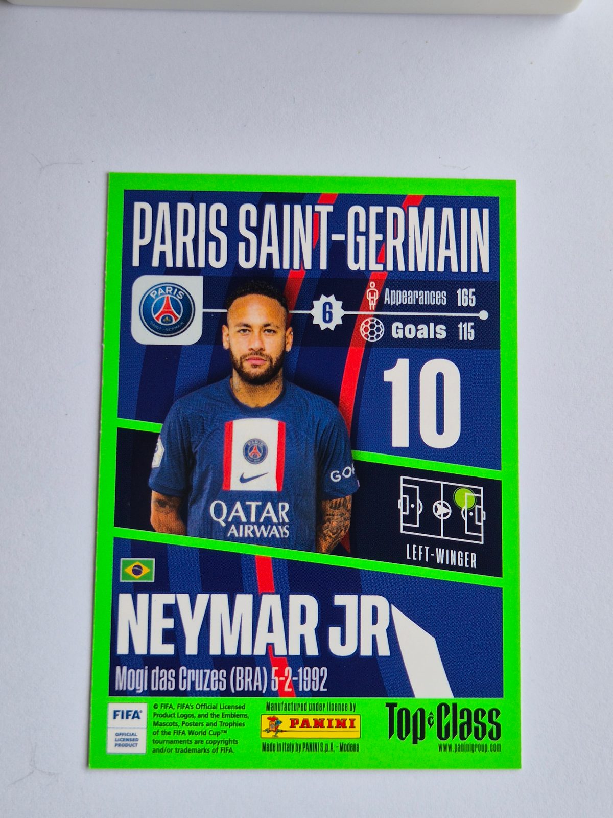 Neymar Jr – Paris Saint-Germain – Panini Top Class #115