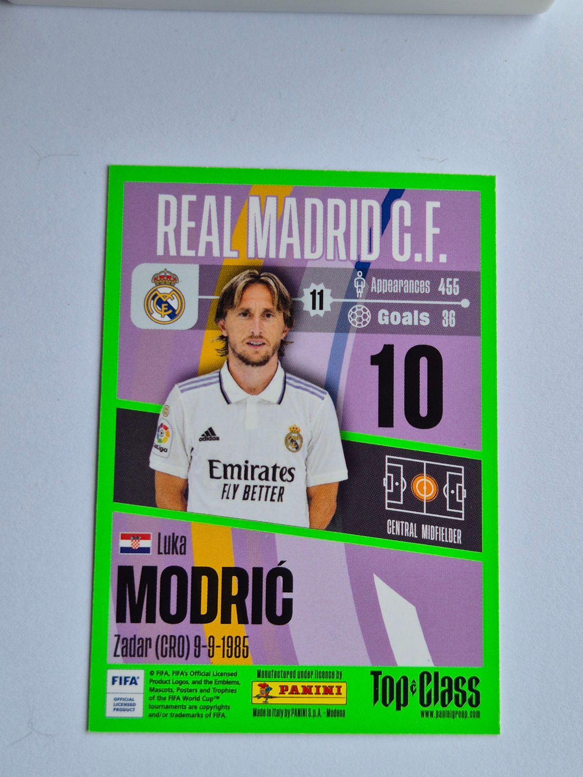 Luka Modrić – Real Madrid – Panini Top Class #60