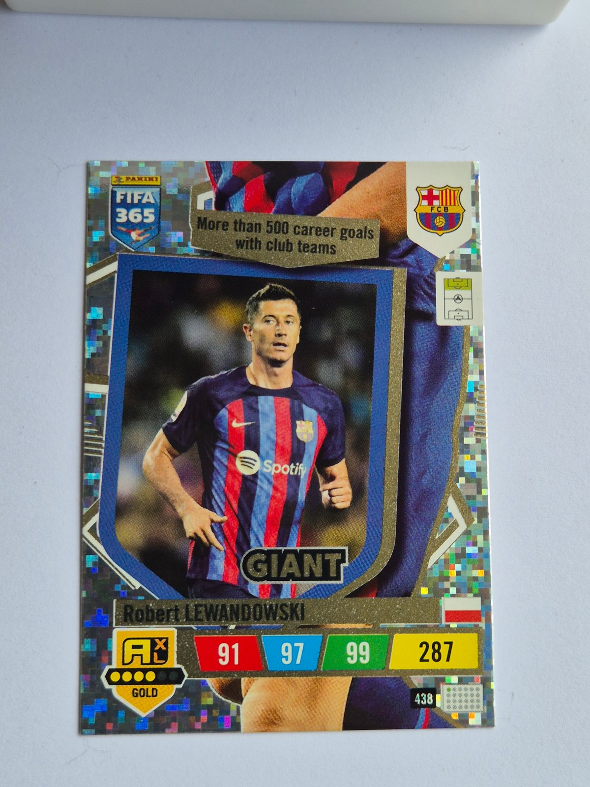 Robert Lewandowski – FC Barcelona – Panini FIFA 365 Adrenalyn XL Giant Gold #438